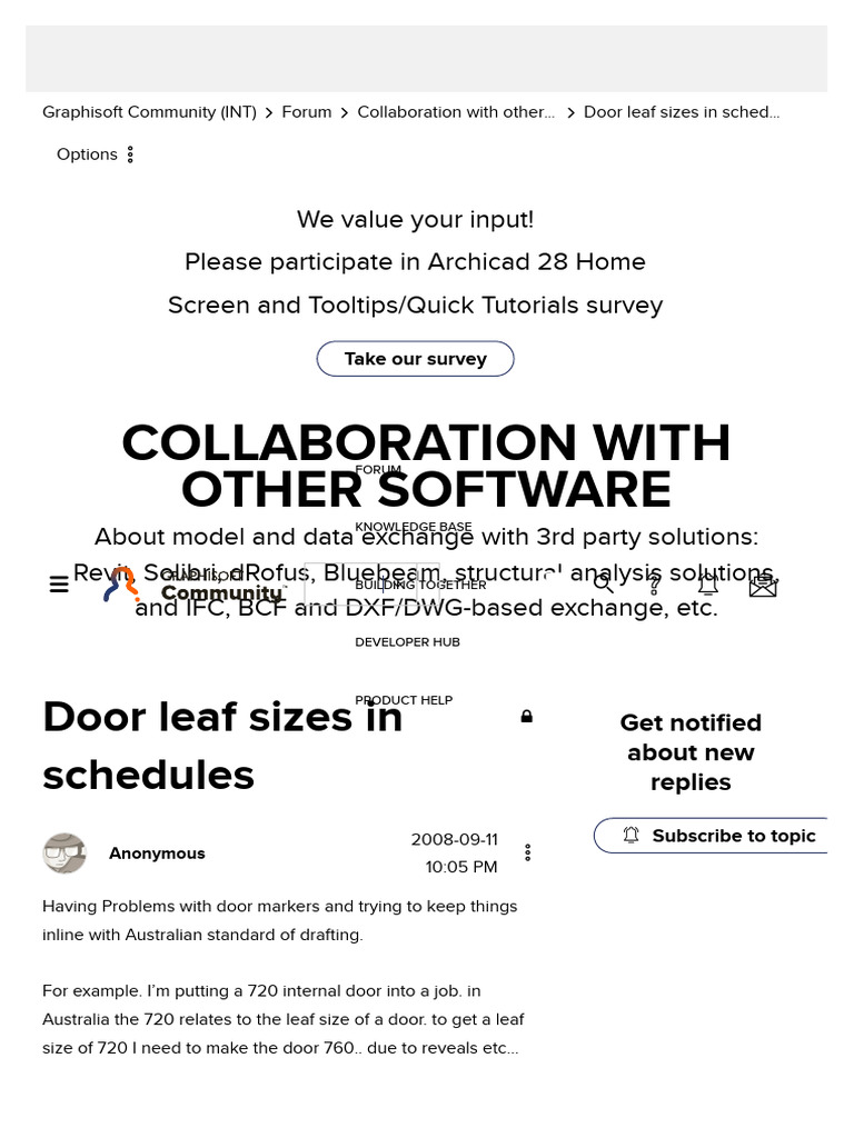 Door Leaf Sizes in Schedules - Graphisoft Community | PDF | Information ...