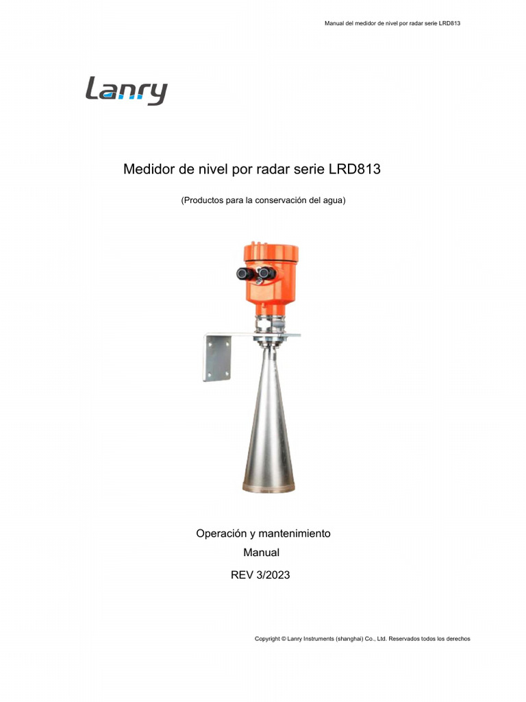 LRD813 Radar Level Meter Manual-Lanry | PDF | Antena (Radio) | Medición