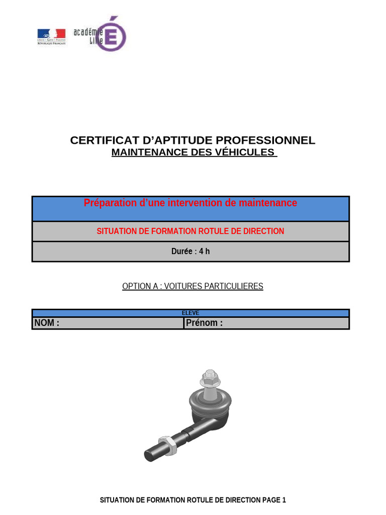 Formation sur la Rotule de Direction | PDF | Direction (automobile)