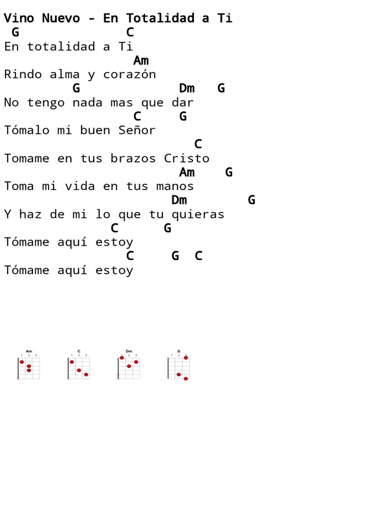En Totalidad a Ti - Letras y Acordes | PDF