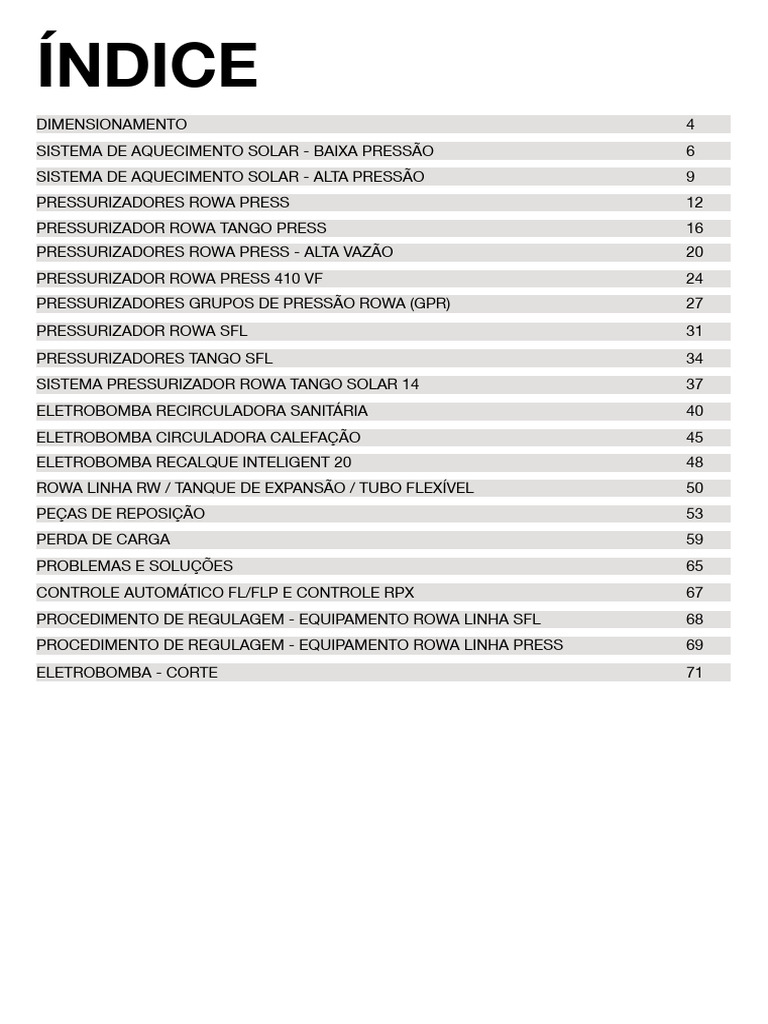 Catálogo Técnico de Equipamentos Rowa | PDF | Calor | Válvula