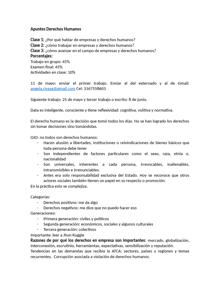 Apuntes Derechos Humanos | PDF | Derechos humanos | Naciones Unidas