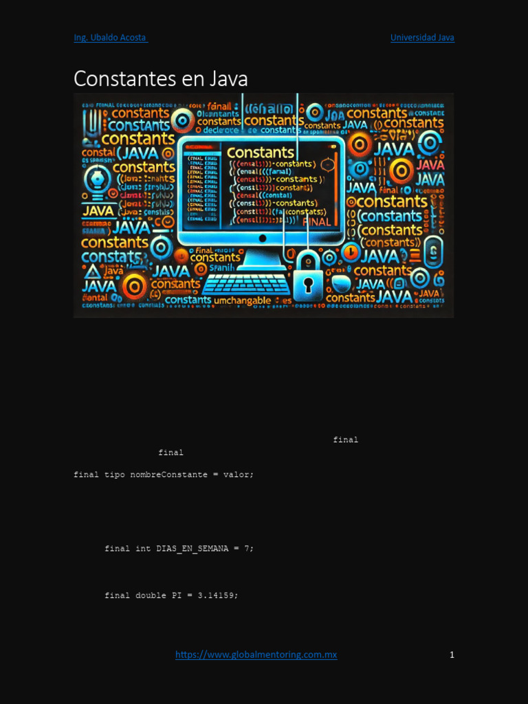 02 16 00 ConstantesJava UJ | PDF | Java (lenguaje de programación ...