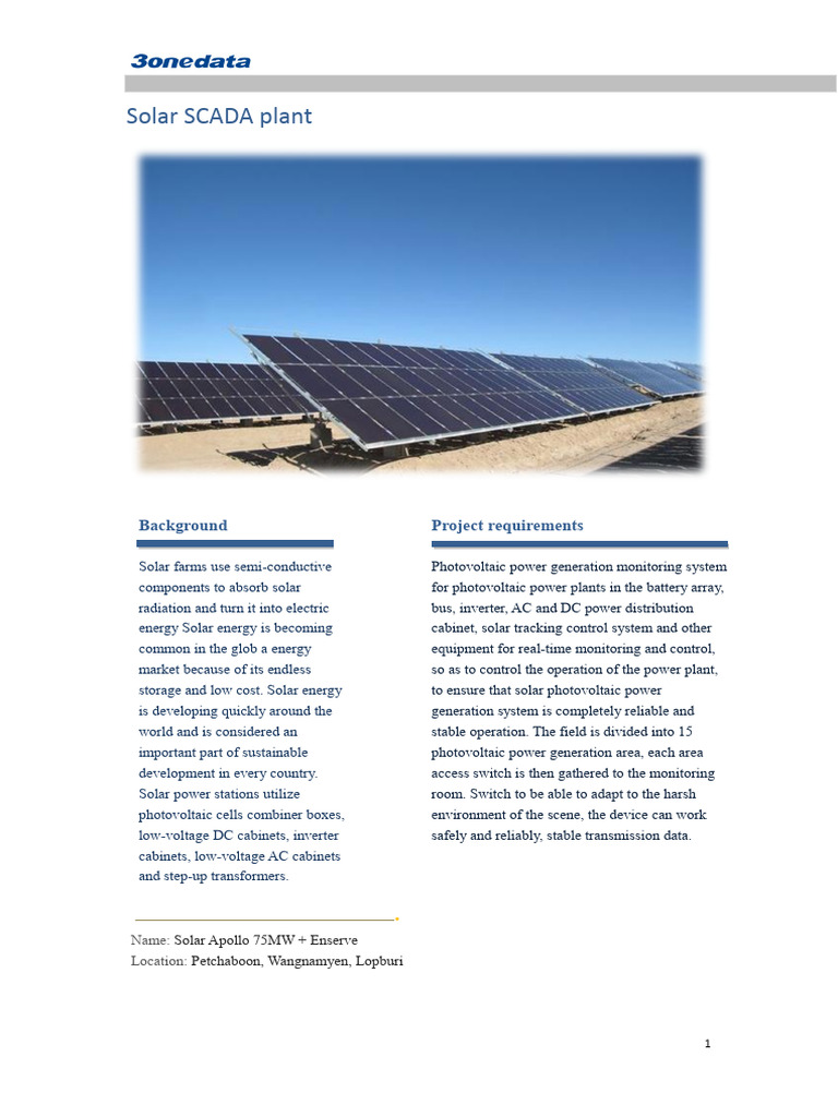 Solar SCADA System for Photovoltaic Plants | PDF | Photovoltaic System ...