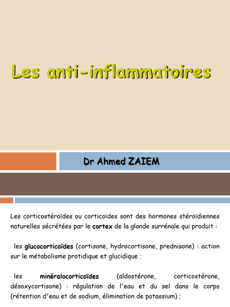 Anti-Inflammatoires (FMT) (Fév - 2022) | PDF | Corticoïde | Anti ...