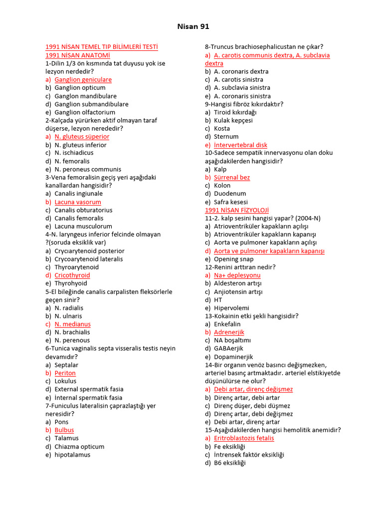 91 Nisan TUS | PDF