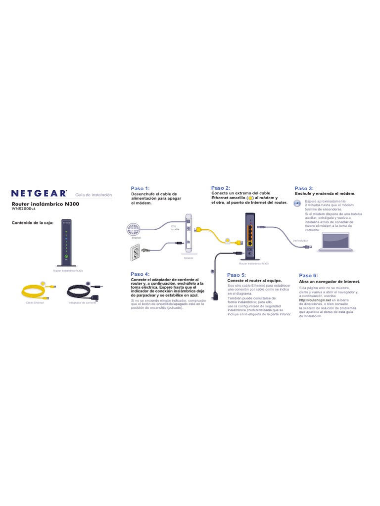 Guía de instalación del Router N300 | PDF | Enrutador (Computación ...