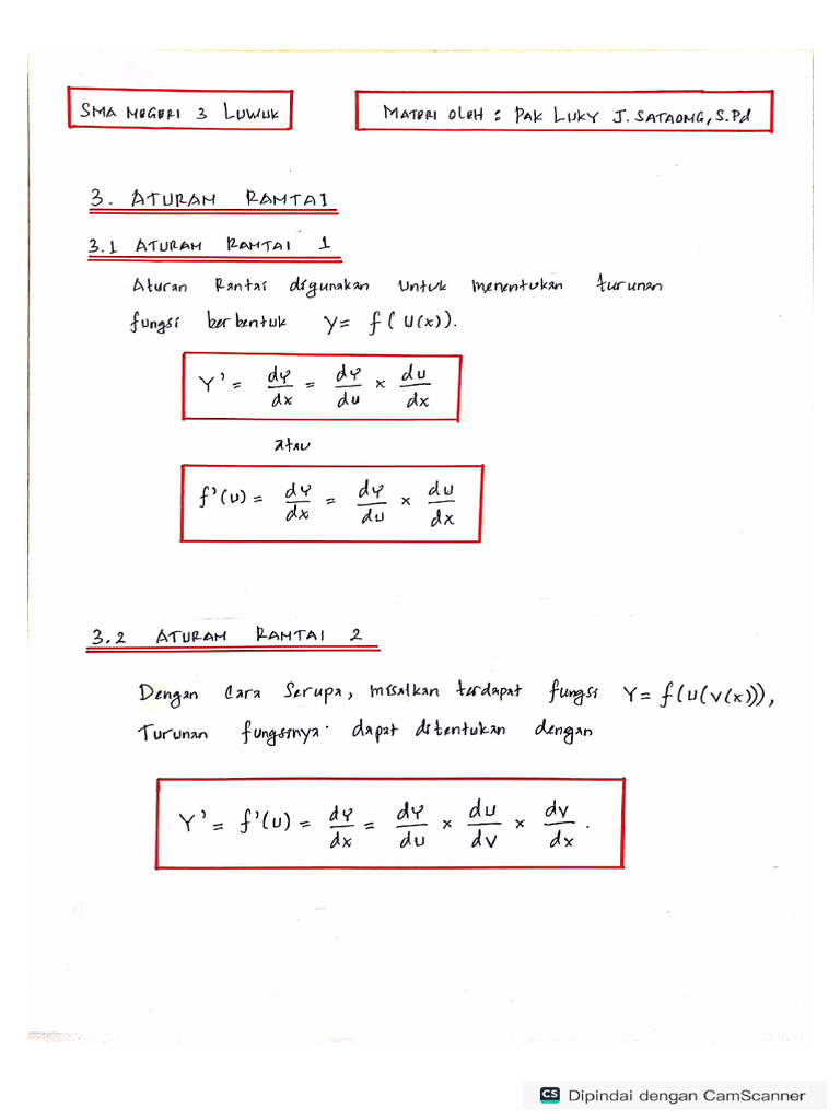 Materi 6 Aturan Rantai | PDF