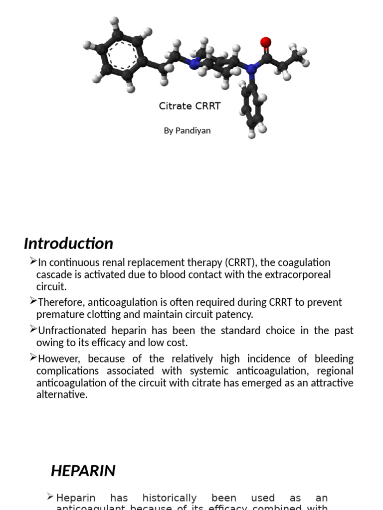 Citrate CRRT by Pandy X | PDF | Bleeding | Calcium