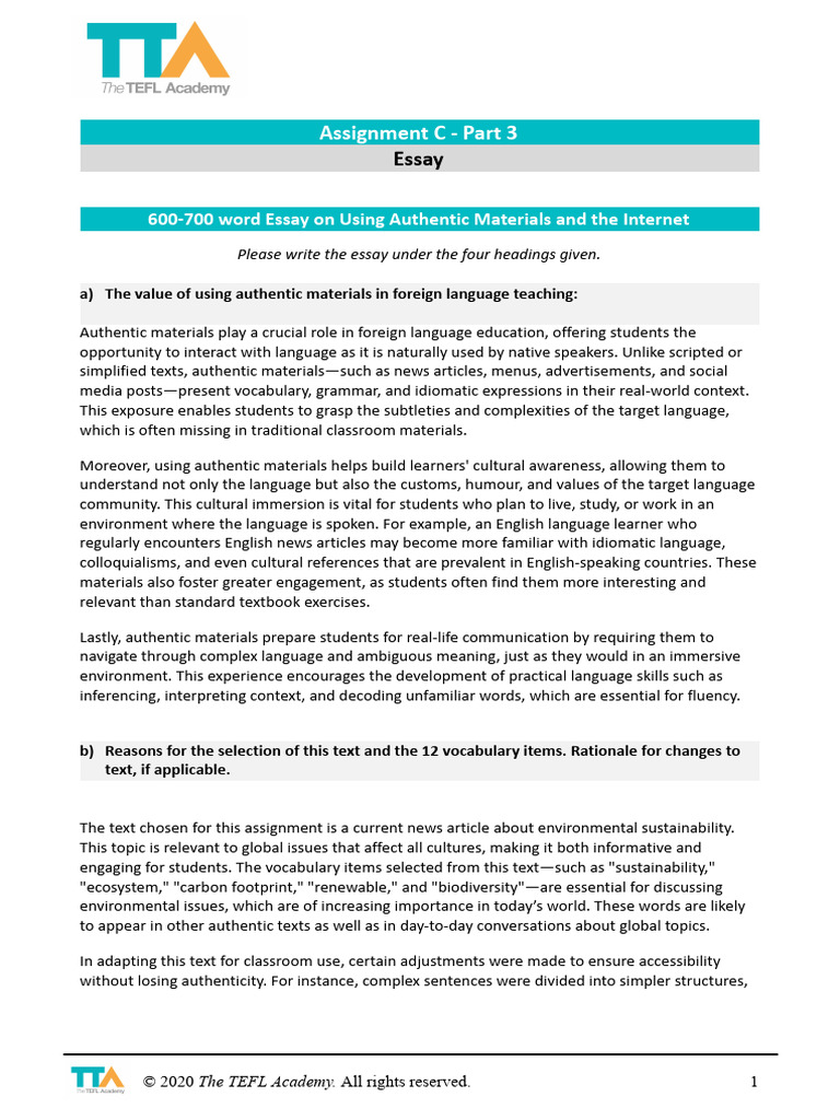 Authentic Materials in Language Teaching | PDF | Reading Comprehension ...