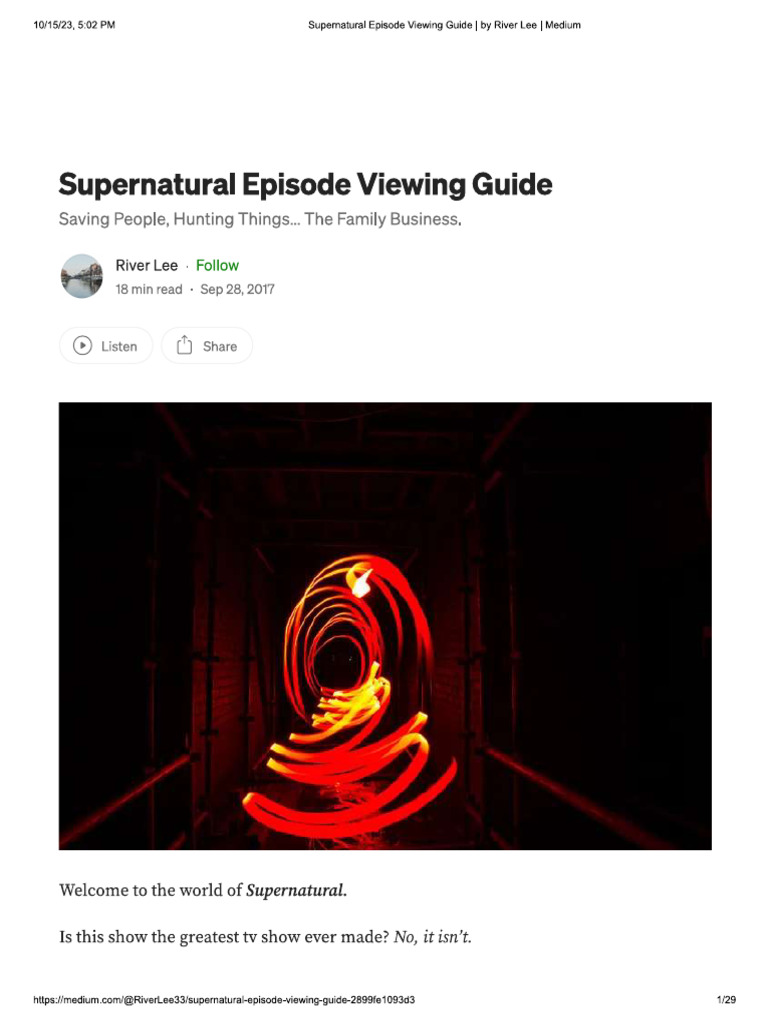 Supernatural Watch List PDF