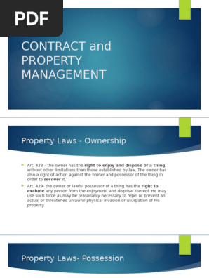 CONTRACT and PROPERTY MANAGEMENT