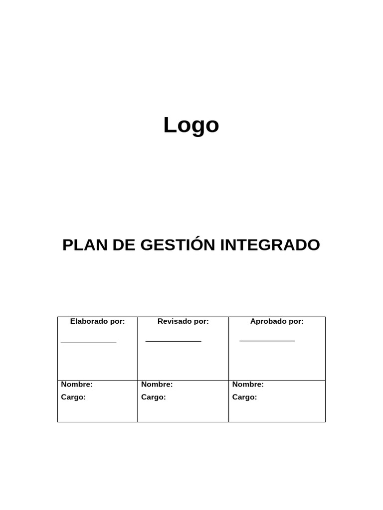 Plan de Gestión Integrado - Modelo | PDF
