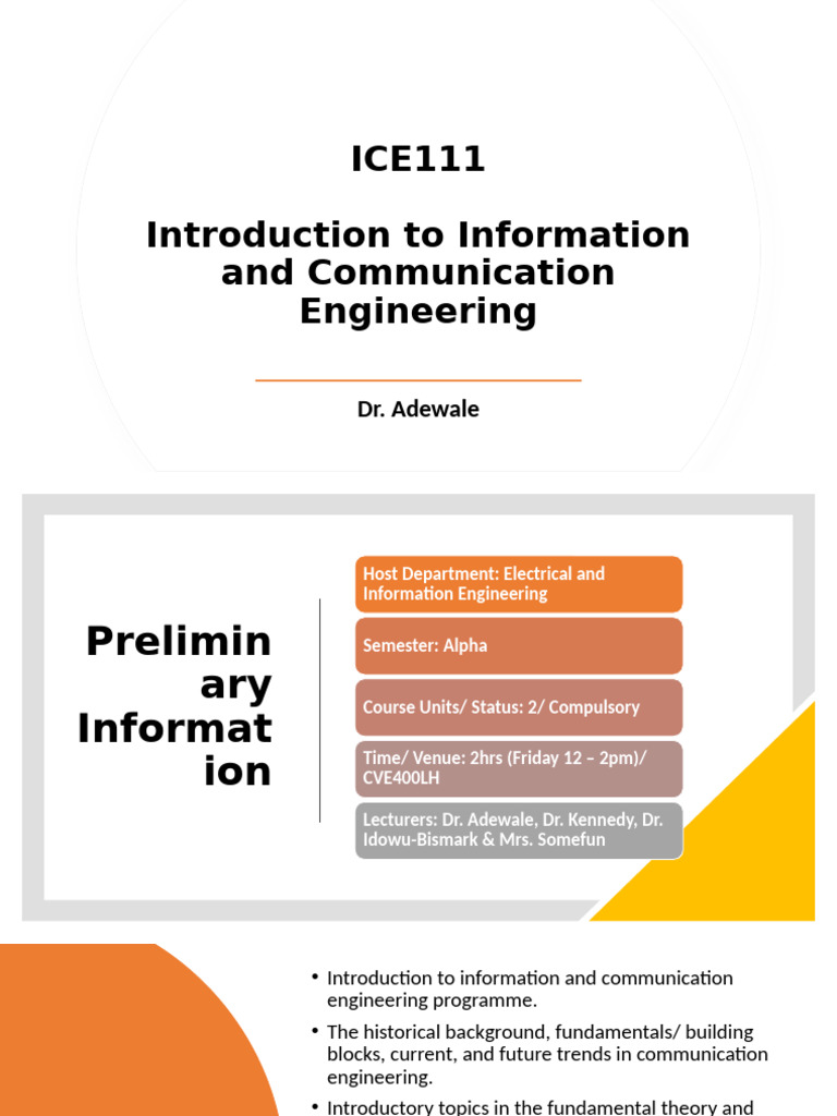 ICE111 - Intro - Course Structure | PDF | Information | Telecommunications
