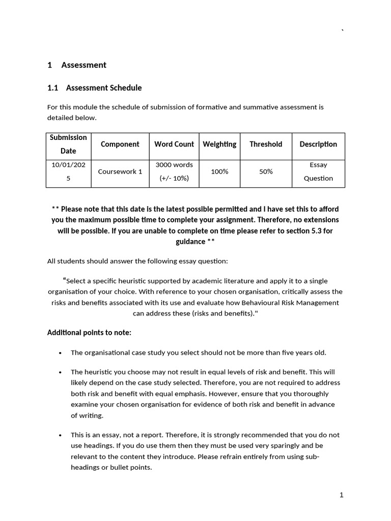 Behavioural Risk Management Assessment | PDF | Risk | Risk Management