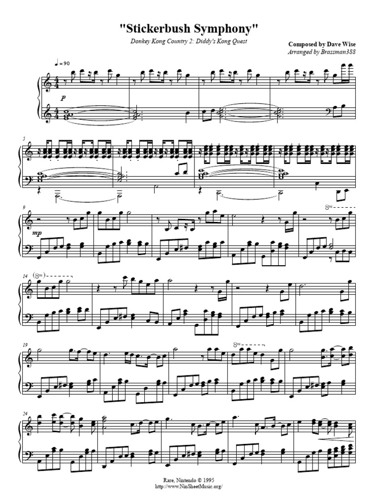Donkey Kong Country 2 Diddys Kong Quest - Stickerbush Symphony | PDF