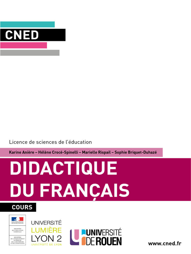 Didactique Du Francais | PDF | Pédagogie | Langue française