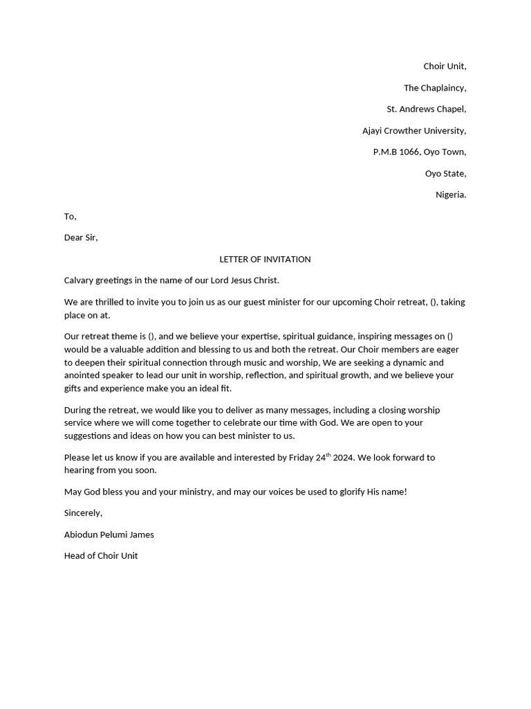 Invitation Letter | PDF