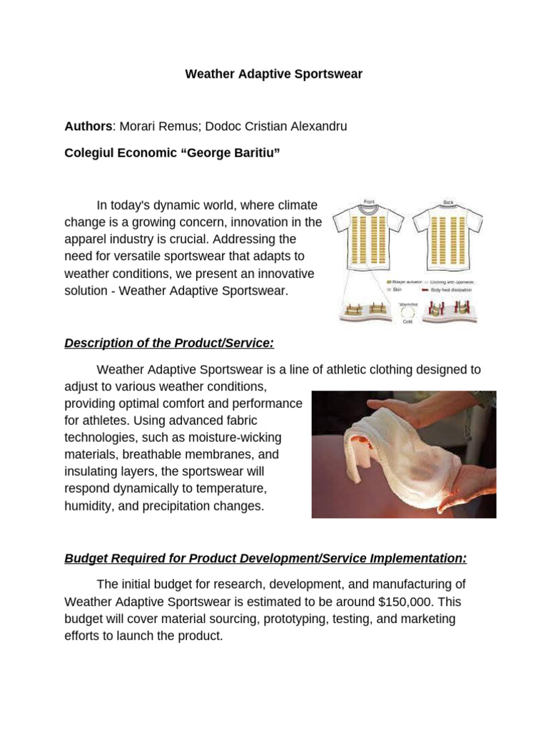 Weather Adaptive Sportswear Innovation | PDF | Clothing