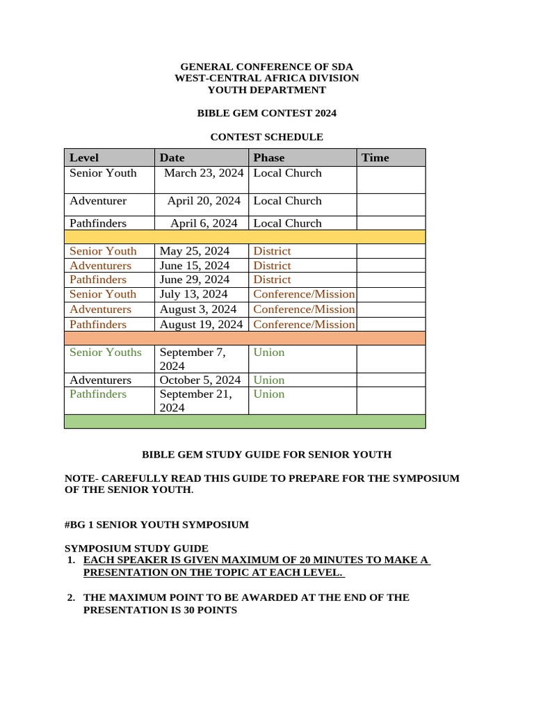 Wad Bible Schedulestudy Guide 2024 | PDF | Acts Of The Apostles ...