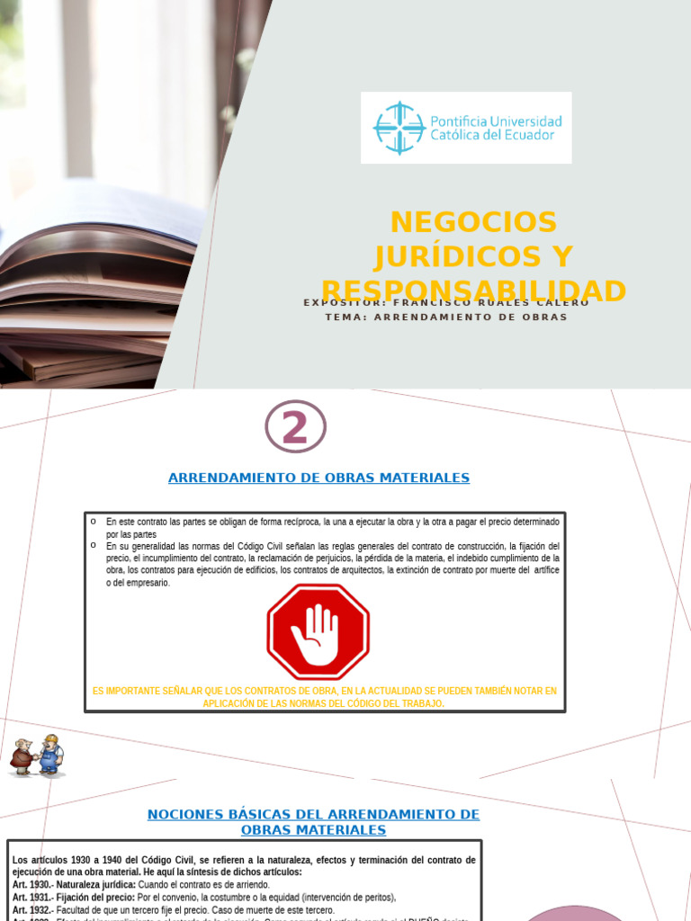 04 Arrendamiento C Obra | PDF | Ley de obligaciones | Derecho civil ...
