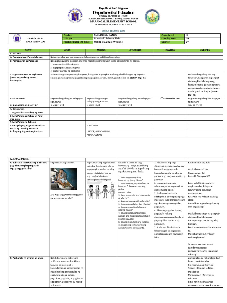 Q2 W5 DLL Esp | PDF