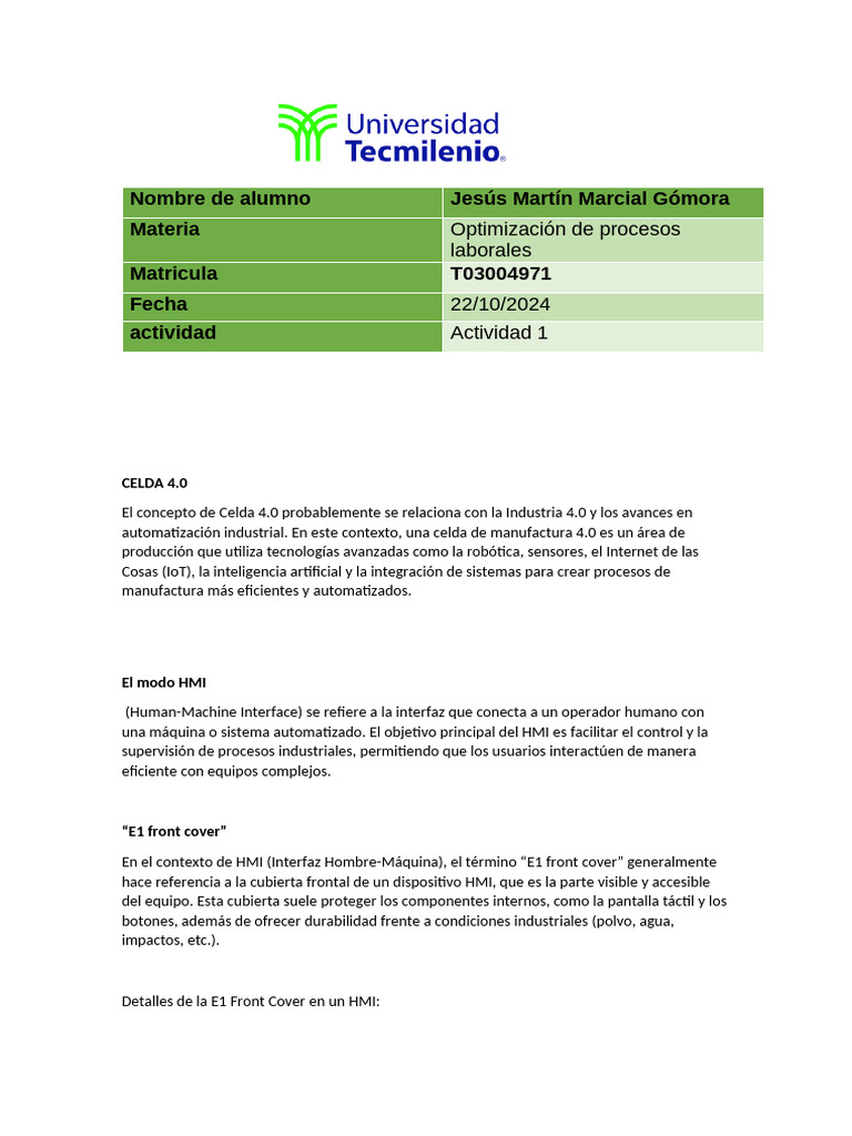 actividad 1 PDF de las Cosas Interfaz de usuario