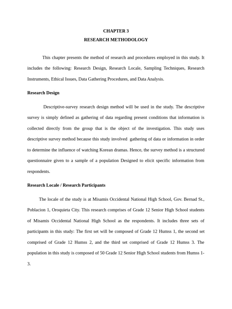 PR2 Chapter 3 Final - Output | PDF | Survey Methodology | Questionnaire
