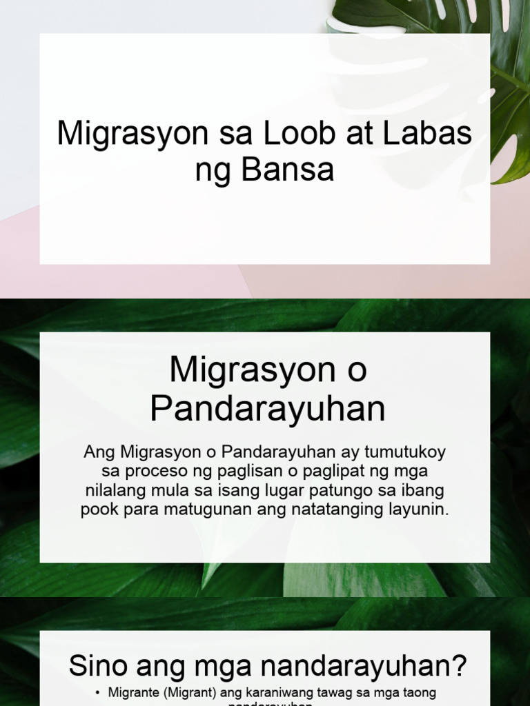 Migrasyon Sa Loob at Labas NG Bansa | PDF