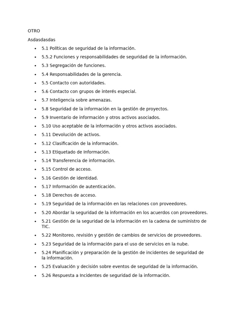 Controles de Seguridad de la Información ISO 27001 | PDF | Seguridad de ...