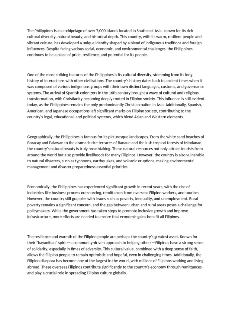Cultural Diversity and Resilience in the Philippines | PDF ...