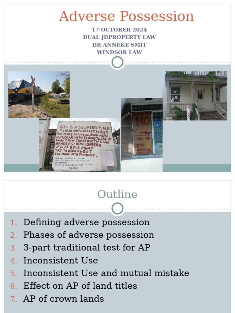17 October 2024 Adverse Possession | PDF | Adverse Possession | Justice