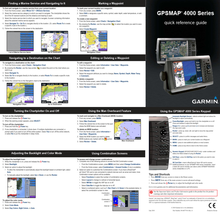 Garmin 4000 Quick Reference Guide 1 | PDF | Computing