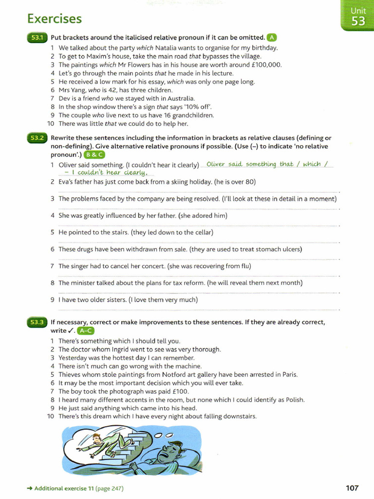 Relative Clauses - Extra Exercises | PDF