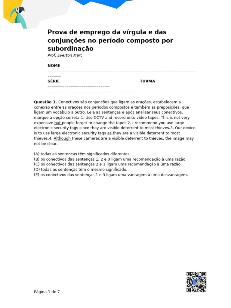 Uso de Vírgulas e Conjunções em Textos | PDF | Pronome | Linguística