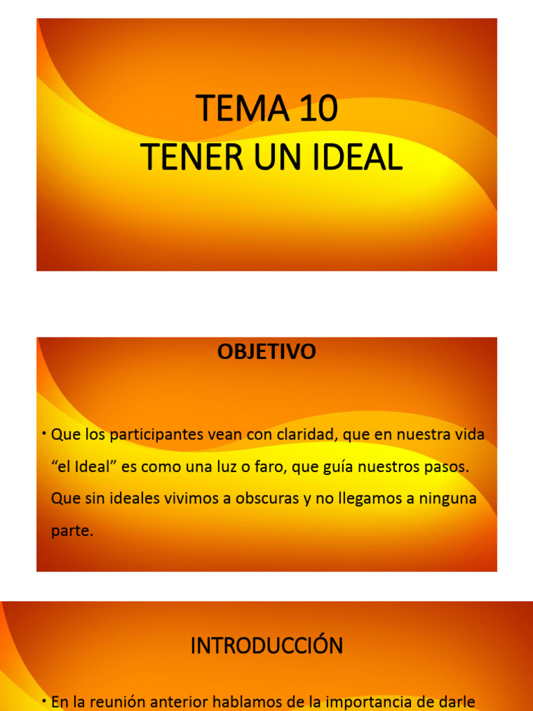 Tema 10 Tener Un Ideal | PDF