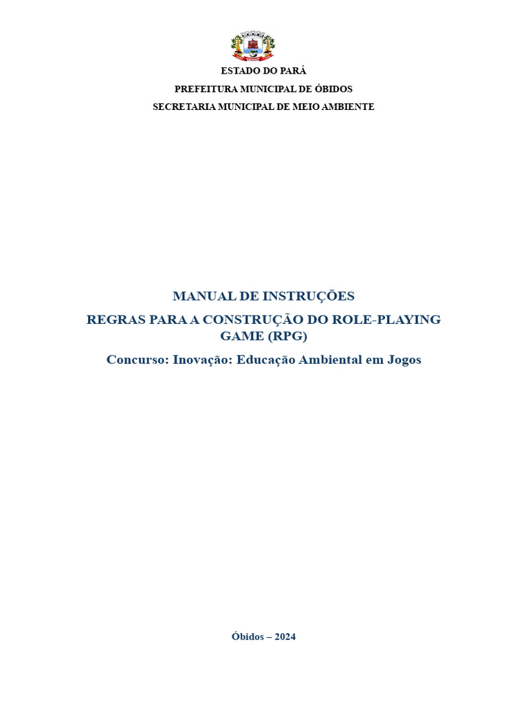 Manual para Criar RPGs Educativos | PDF | Jogos de RPG | Desmatamento