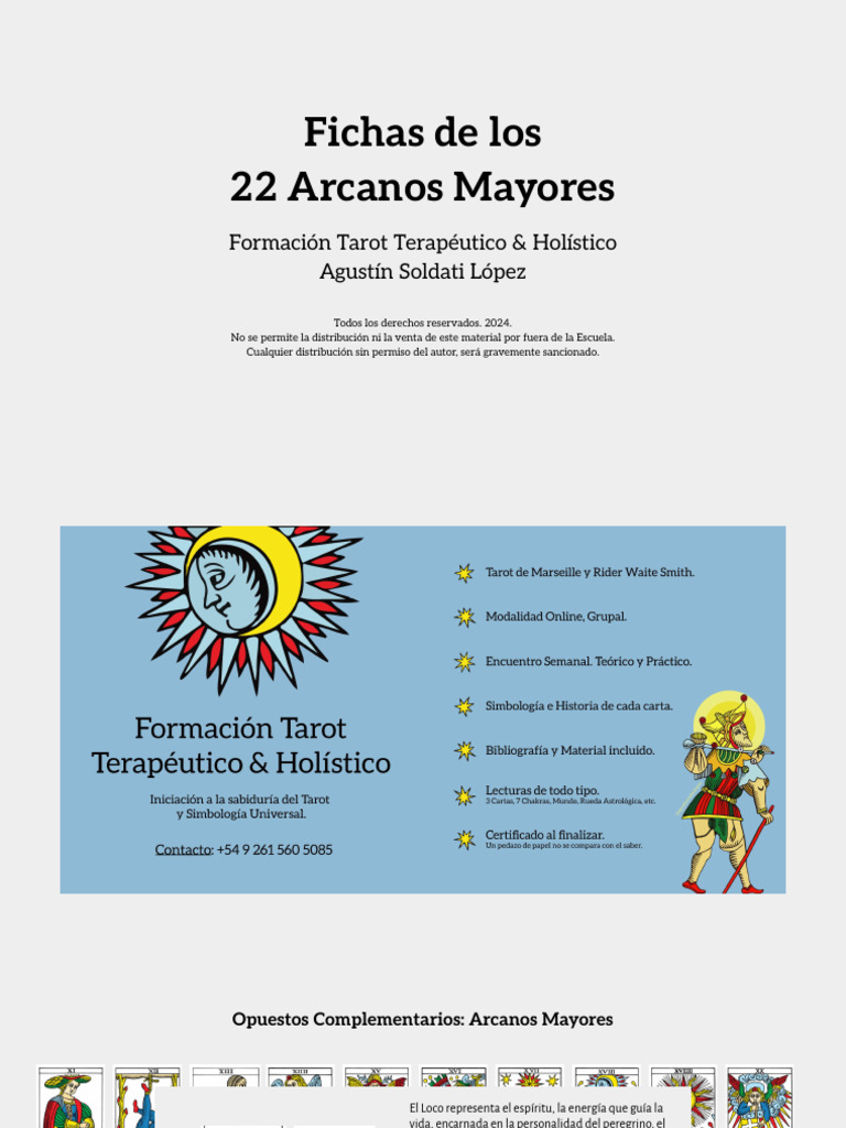 Actualizado 01 Ficha de Los 22 ARCANOS MAYORES | PDF | Tarot | Arcanos ...