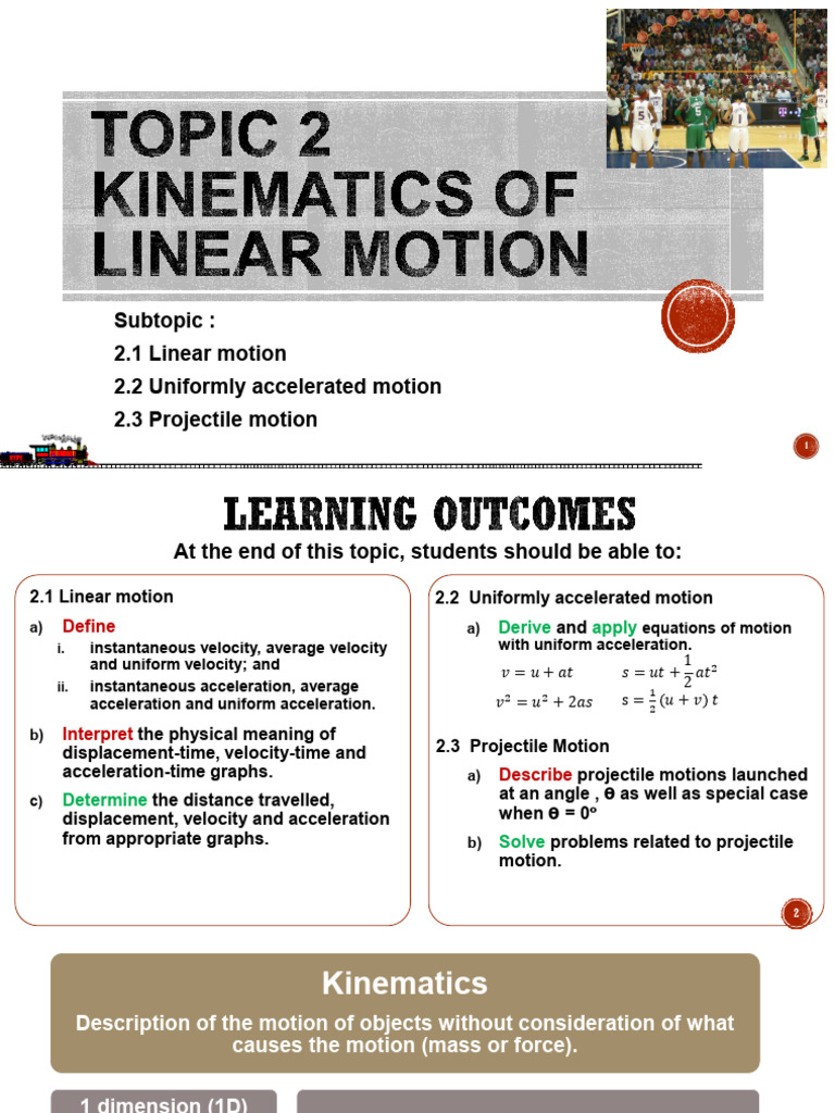 Subtopic: 2.1 Linear Motion 2.2 Uniformly Accelerated Motion 2.3 ...