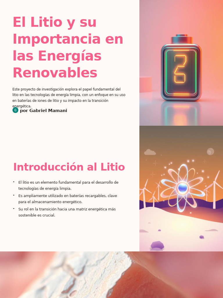 El Litio y Su Importancia en Las Energias Renovables | PDF | Batería de ...