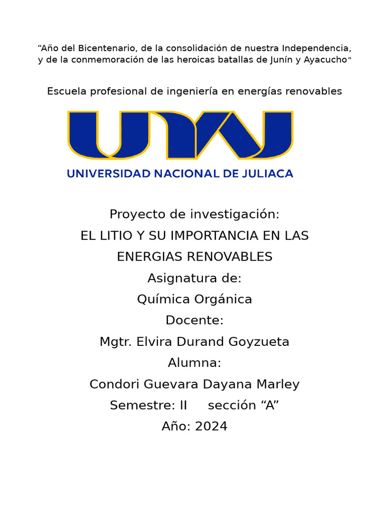 El Litio y Su Importancia en Las Energias Renovables | PDF | Litio ...