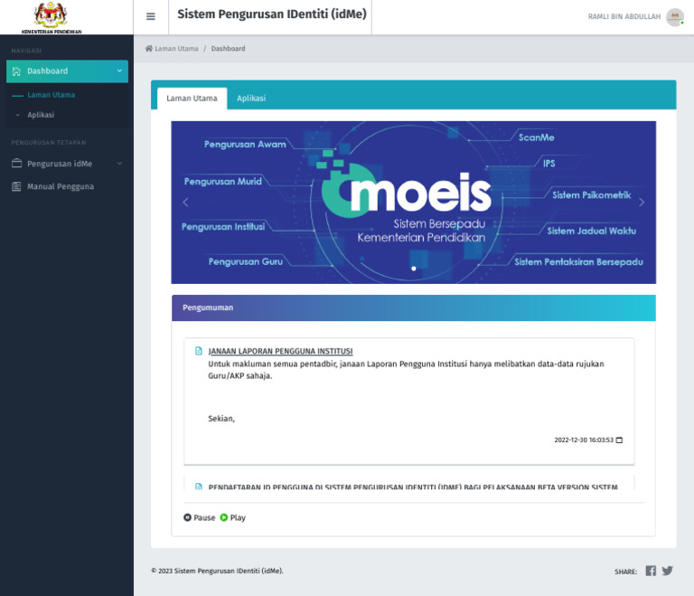 Sistem Pengurusan IDentiti (IdMe) | PDF