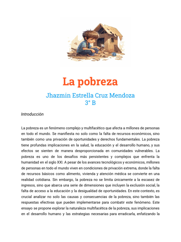 Causas y Consecuencias de la Pobreza | PDF | Pobreza | Pobreza e indigencia