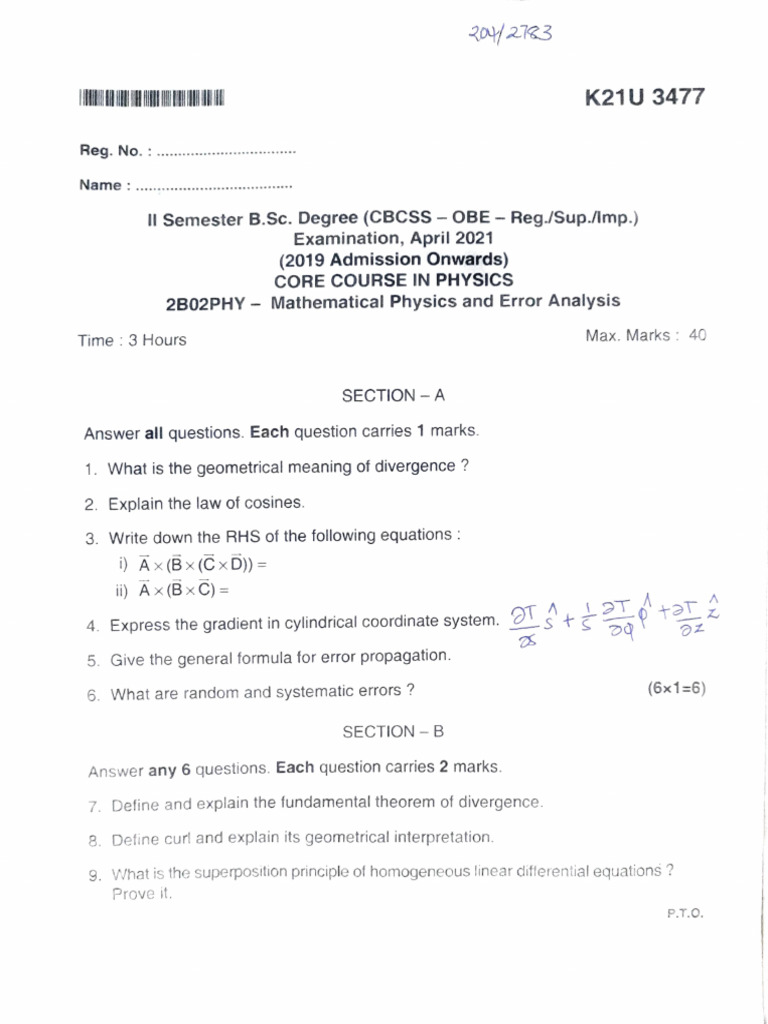 Mathematical Physics - 2019 | PDF | Equations | Mathematical Objects