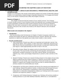 Guidelines in Writing The Chapter 4 and 5 of Your Study