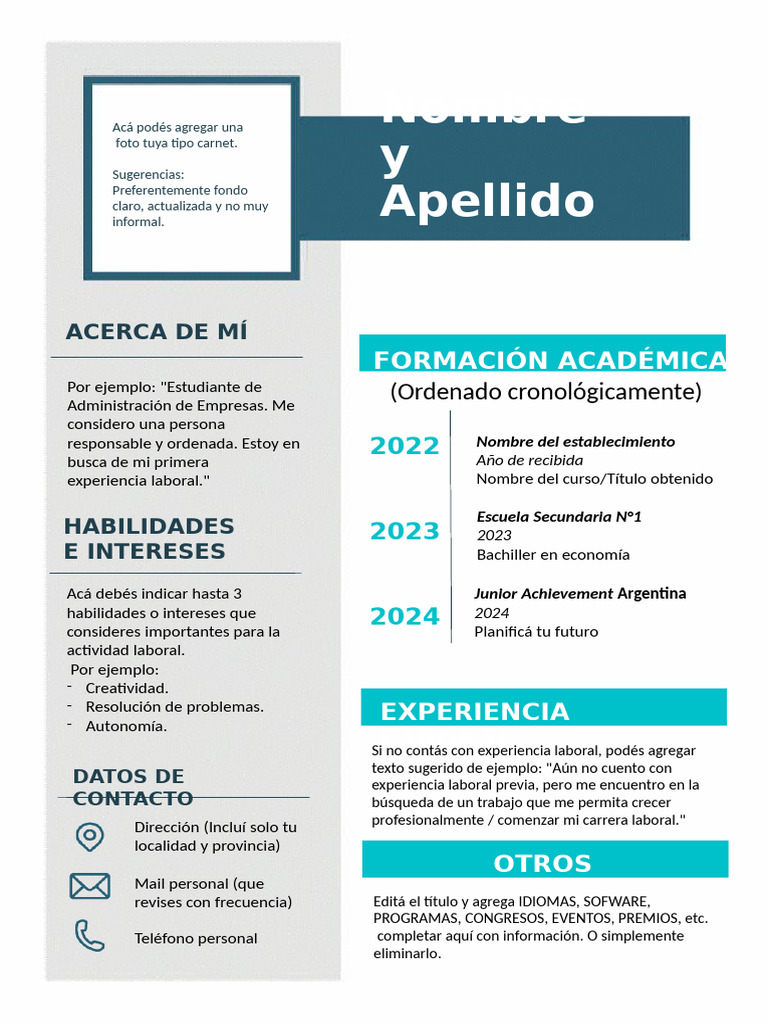 Modelo CV PTF | PDF