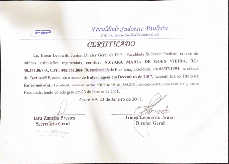 Certifica Do | PDF