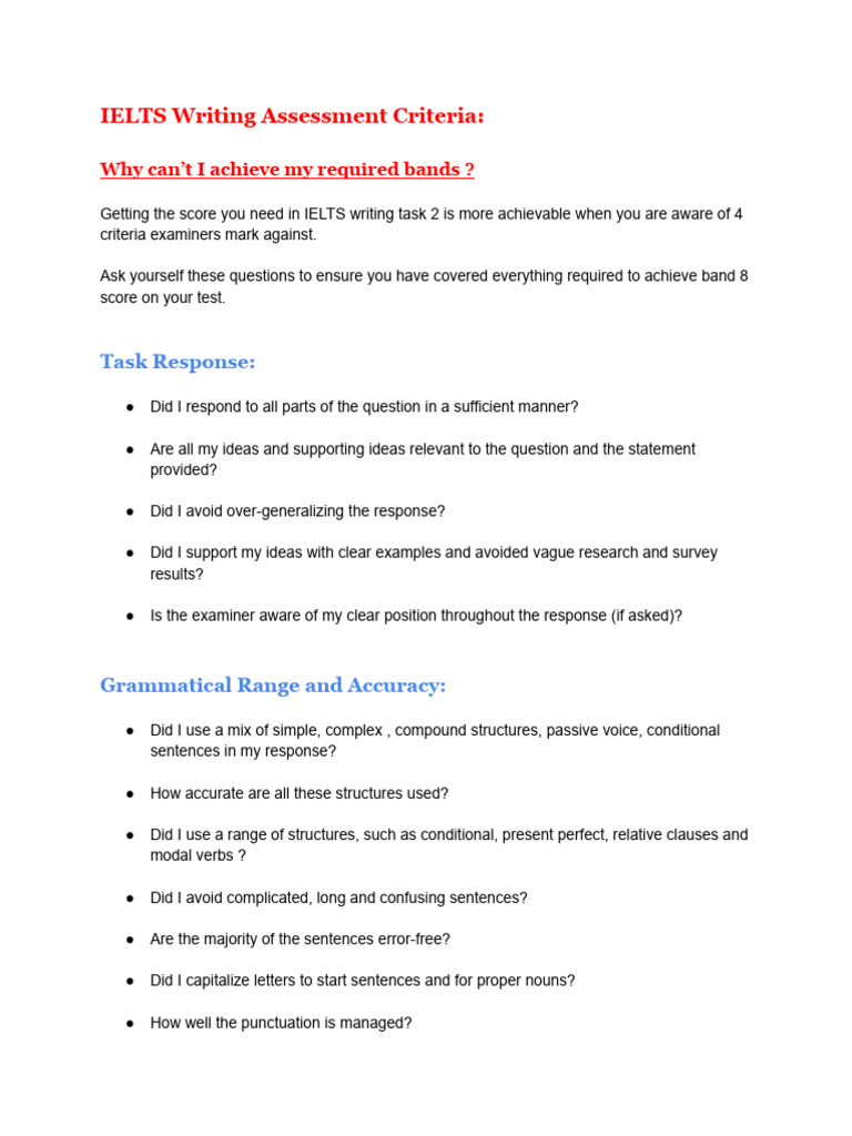 IELTS Writing Band 8 Criteria Explained | PDF | Syntax | Languages