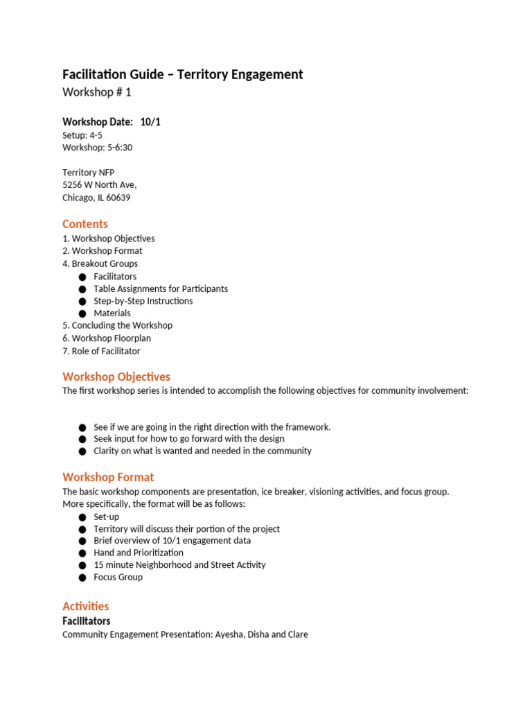Territory Engagement Workshop Guide | PDF | Cognition | Learning