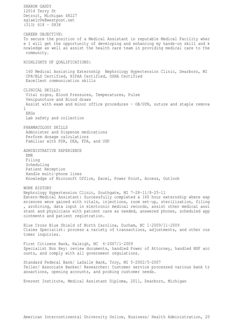 Medical Assistant | PDF | Self-Improvement